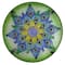 19" Green & Blue Peacock Flower Tail Glass Patio Side Table